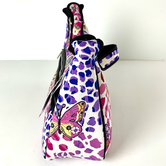 Handbag colorful Butterfly Print Zip closure inside pockets shoulder strap - Picture 11 of 11